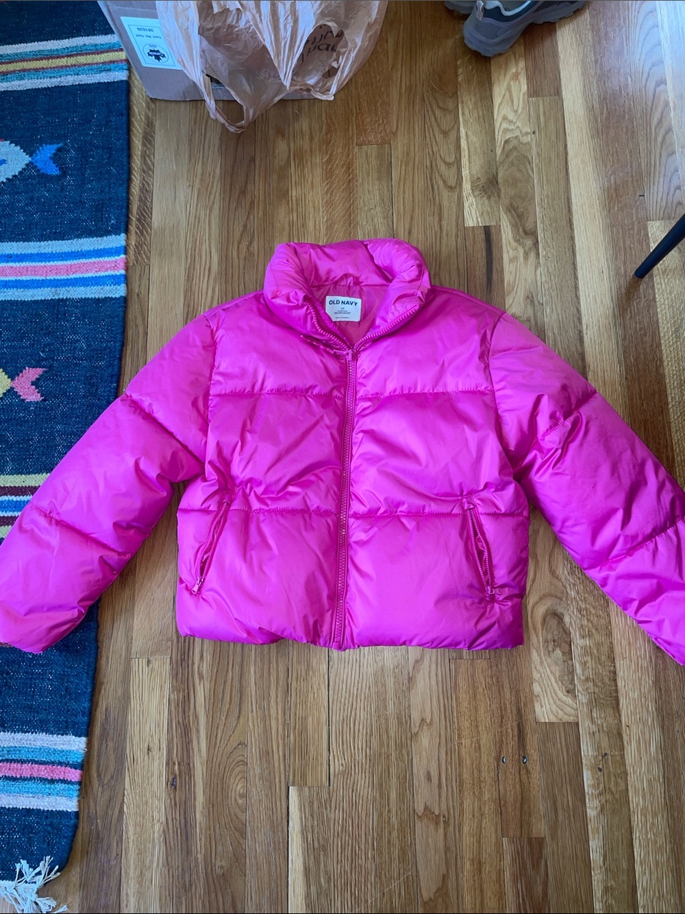 Old Navy Bright Pink Puffer Jacket